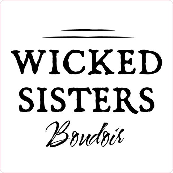 Wicked Sisters Boudoir Logo - black and white